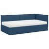 vidaXL Estructura de Cama Esquina con Colch&oacute;n 2 pcs Azul Terciopelo