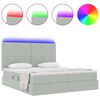 vidaXL Cama con tira de luces LED Gris Claro 200 x 200 cm Terciopelo