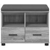 vidaXL Banco de entrada con coj&iacute;n Gris Sonoma 60 x 38 x 46 cm