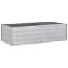 vidaXL Arriate de acero galvanizado plateado 160x80x45 cm