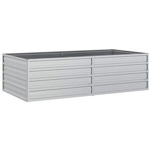 vidaXL Arriate de acero galvanizado plateado 160x80x45 cm