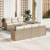 vidaXL Conjunto de sof&aacute;s de jard&iacute;n 8 pcs Beige y Crema rat&aacute;n sint&eacute;tico