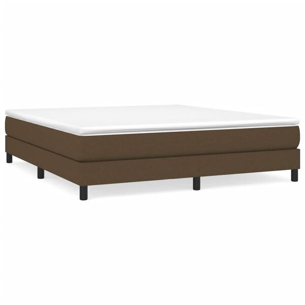 vidaXL Estructura de cama con somier de tela marr&oacute;n oscuro 160x200 cm