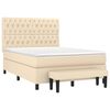 vidaXL Cama box spring con colch&oacute;n tela color crema 140x190 cm