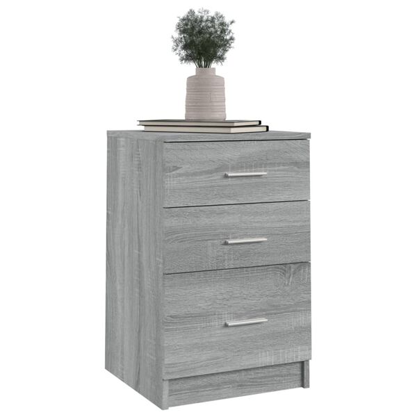 vidaXL Mesita de noche madera contrachapada gris Sonoma 40x40x63 cm