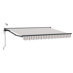 vidaXL Toldo Retr&aacute;ctil El&eacute;ctrico Gris claro y blanco. 5 x 3,5 m
