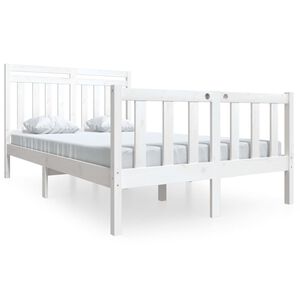 vidaXL Estructura de cama de madera maciza blanca 140x200 cm