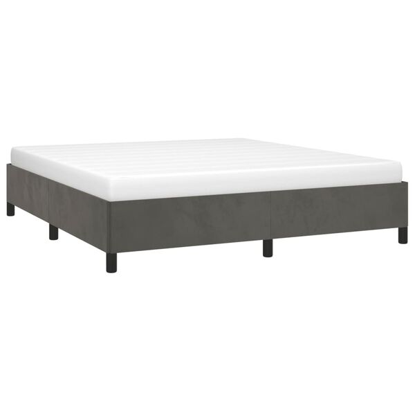 vidaXL Estructura de cama sin colch&oacute;n terciopelo gris oscuro 160x200cm