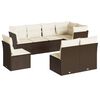 vidaXL Set sof&aacute;s de jard&iacute;n 8 piezas y cojines rat&aacute;n sint&eacute;tico marr&oacute;n