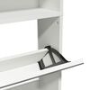 vidaXL Zapatero 4 compartimentos espejo blanco 63x17x134 cm