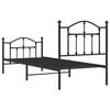 vidaXL Estructura cama sin colch&oacute;n con estribo metal negro 90x190 cm