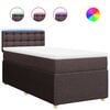 vidaXL Cama box spring con colch&oacute;n tela marr&oacute;n oscuro 100x200 cm