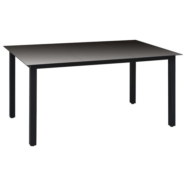 vidaXL Juego de comedor para jardín 7 piezas negro