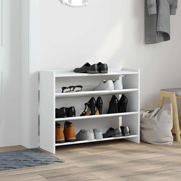 vidaXL Zapatero madera contrachapada blanco 80x25x62 cm