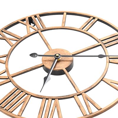 vidaXL Reloj de pared de metal dorado 40 cm