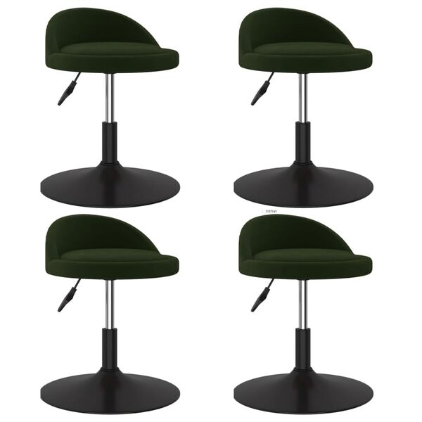 vidaXL Sillas de comedor giratorias 4 uds terciopelo verde oscuro