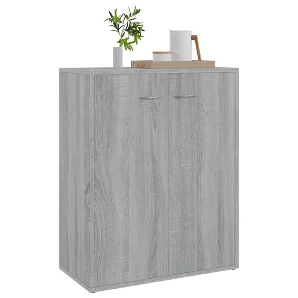vidaXL Aparador de madera contrachapada gris Sonoma 60x30x75 cm