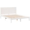 vidaXL Cama extralarga sin colch&oacute;n madera maciza blanca 140x220 cm
