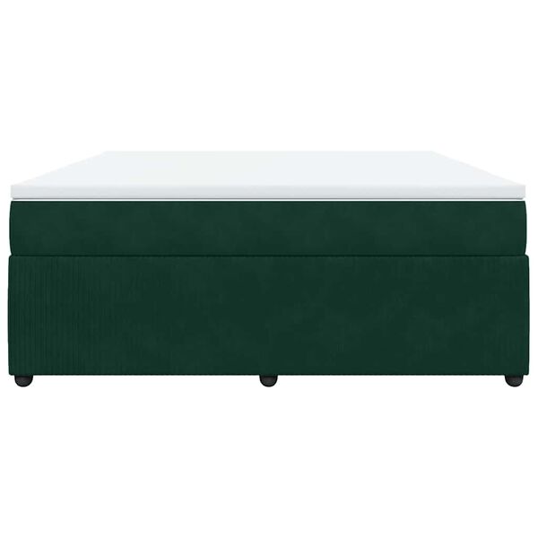 vidaXL Cama box spring con colch&oacute;n terciopelo verde oscuro 180x200 cm