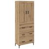 vidaXL Aparador alto 2 uds. Roble artisan 69,5 x 34 x 180 cm