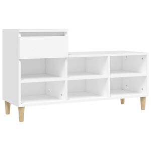 vidaXL Zapatero madera contrachapada blanco 102x36x60 cm