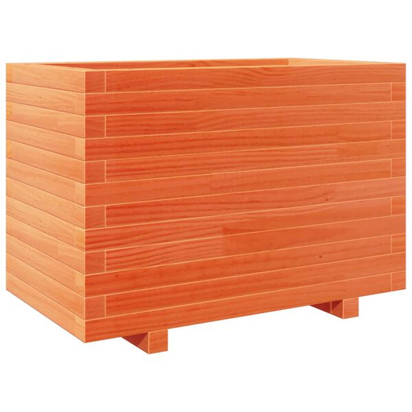 vidaXL Jardinera madera maciza de pino marr&oacute;n cera 70x40x49,5 cm