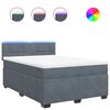 vidaXL Cama box spring con colch&oacute;n terciopelo gris oscuro 160x200 cm