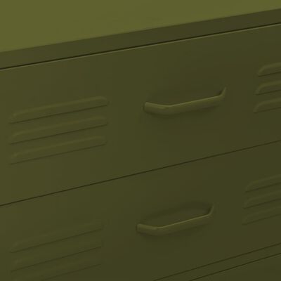 vidaXL Armario de cajones de acero verde oliva 80x35x101,5 cm