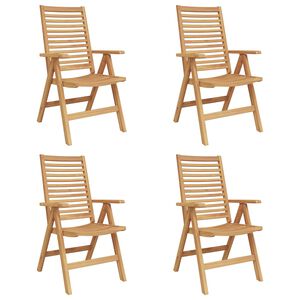 vidaXL Silla de Jardín 4 pcs Marrón 52 x 64.5 x 108 cm