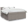 vidaXL Cama box spring con colch&oacute;n tela gris taupe 200x200 cm