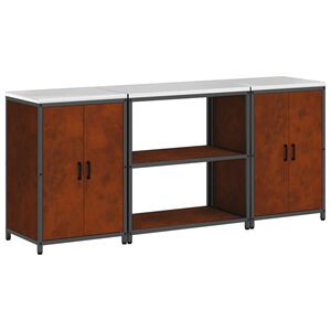 vidaXL Juego de Almacenamiento de Cocina HATTEM 3 uds. Oxidado Acero