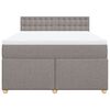 vidaXL Cama box spring con colch&oacute;n tela gris taupe 140x200 cm