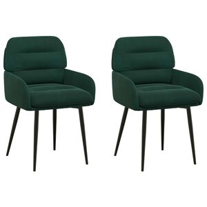 vidaXL Sillas de comedor 2 pcs Terciopelo Verde oscuro