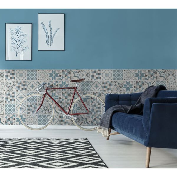 Grosfillex Baldosa de pared Accent 9 uds azul andaluz 15,4x120 cm