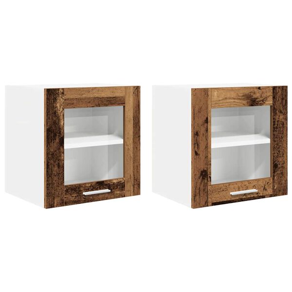 vidaXL Mueble colgante con puerta 2 pcs Madera vieja 40 x 31 x 40 cm