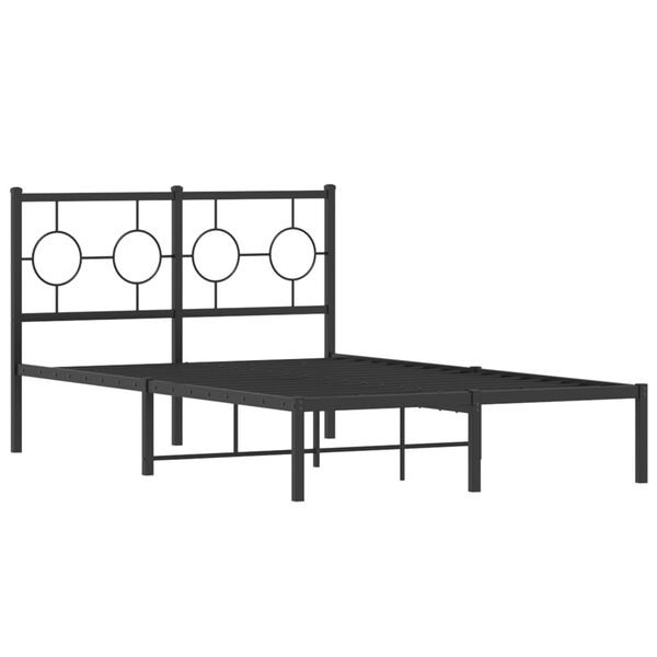 vidaXL Estructura cama sin colch&oacute;n con cabecero metal negro 120x200 cm