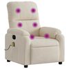 vidaXL Sill&oacute;n reclinable de masaje tela de microfibra beige