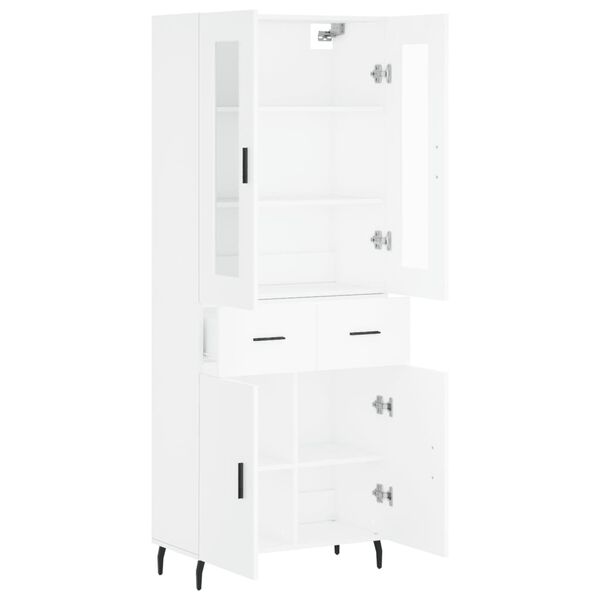 vidaXL Aparador alto madera contrachapada blanco 69,5x34x180 cm