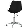 vidaXL Sillas de comedor giratorias 4 unidades cuero sint&eacute;tico negro