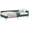 vidaXL Estructura de Cama Esquina con Colch&oacute;n 2 uds. Verde oscuro
