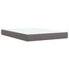 vidaXL Cama box spring con colch&oacute;n cuero sint&eacute;tico gris 140x200 cm