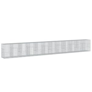 vidaXL Cesta gaviones con cubierta hierro galvanizado 1200x100x150 cm