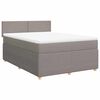 vidaXL Cama box spring con colch&oacute;n tela gris taupe 160x200 cm