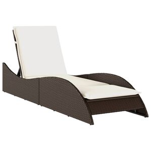 vidaXL Tumbona con coj&iacute;n rat&aacute;n sint&eacute;tico marr&oacute;n 60x205x73 cm