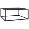 vidaXL Mesa de centro negra con vidrio negro 80x80x35 cm