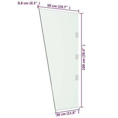vidaXL Panel lateral para dosel de puerta vidrio templado 50x100 cm