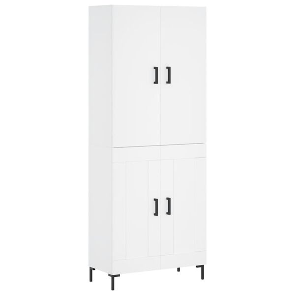 vidaXL Aparador alto madera contrachapada blanco 69,5x34x180 cm