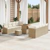 vidaXL Conjunto de sofá de jardín con cojín 11 pcs Beige y Crema