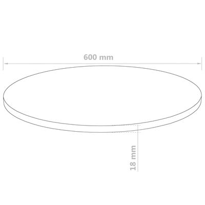 vidaXL Tablero de mesa redondo MDF 600x18 mm