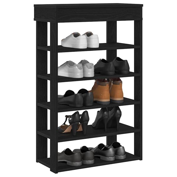 vidaXL Mueble zapatero de madera de ingenier&iacute;a negro 60x30x98 cm